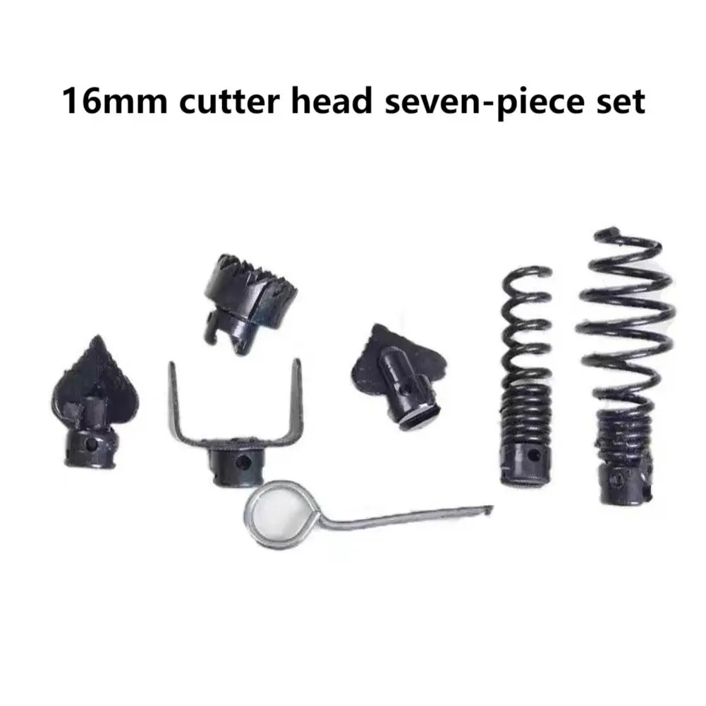 Pipe Clog Remover Drain Cleaner Set 7-in-1 Interchangeable Heads Straight Head Grease Head Versatile Drain Cleaning Tools