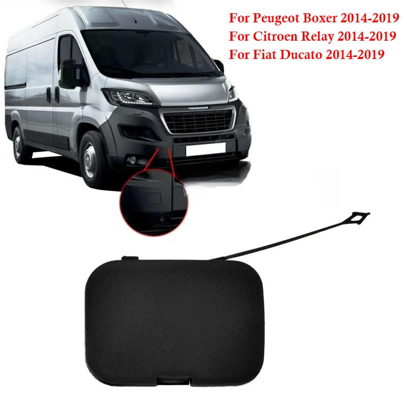 Car Front Bumper Grille Towing Eye Hook Cover Black for Peugeot Boxer Citroen Relay for Fiat Ducato 2014 2015 2016 2017-2019