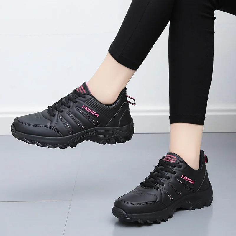 

Sneakers Women Platform Shoes Leather Patchwork Woman Casual Shoes Sport Shoes Ladies Outdoor Running Vulcanized Shoes