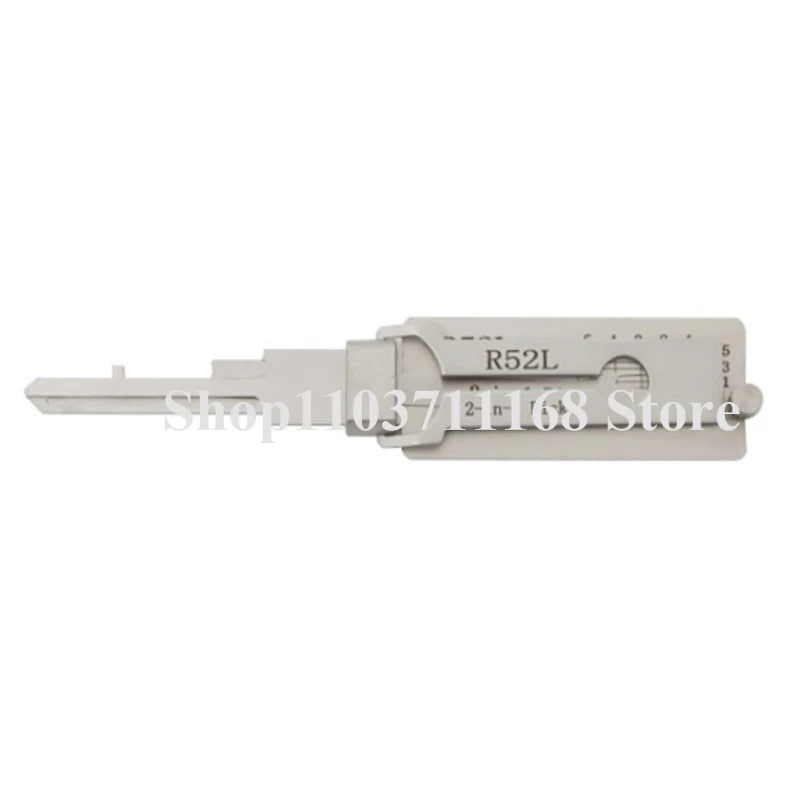 1/2 قطعة سلسلة مفاتيح اختيار الأقفال مفتاح رئيسي Lishi R52L (مطول) 2 في 1 اختيار وفك التشفير لعلامة فيليب الطويلة من الأقفال
