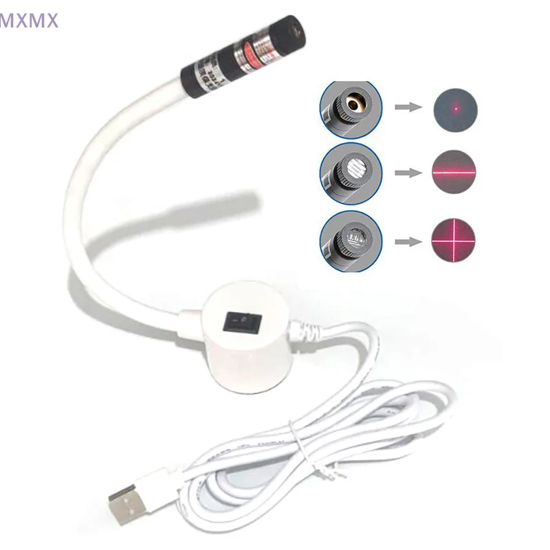 USB DC 5V Luce di posizionamento laser rossa Punto/Linea/Croce Lampada da lavoro a infrarossi Taglio con base magnetica Accessori per macchine da cucire