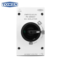 TOMZN Waterproof PV Isolator DC 1200V 32A M25 threaded holes IP66 Solar Rotating Rotary Switch Disconnector Photovoltaic Outdoor