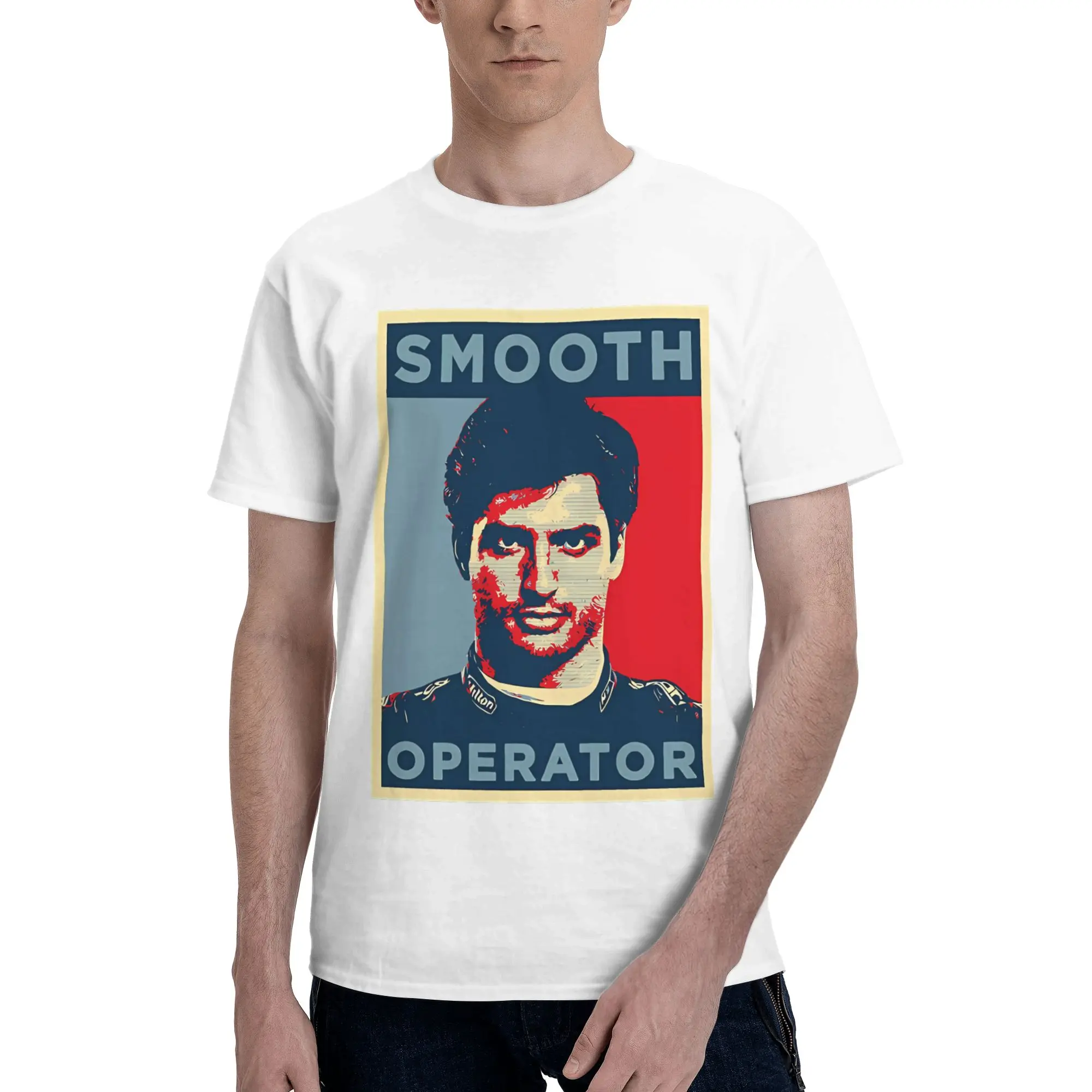 Carlos Sainz Smooth Operators Campus Style Reversible T-shirt High-End Minimalism Short Sleeve