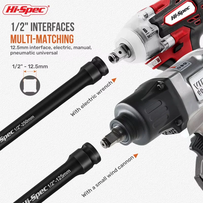 Barra de extensión de llave neumática de enchufe de impacto de 1/2 "de alta especificación, poste de manga 1/2, herramientas de reparación de automóviles, barra de extensión de llave neumática