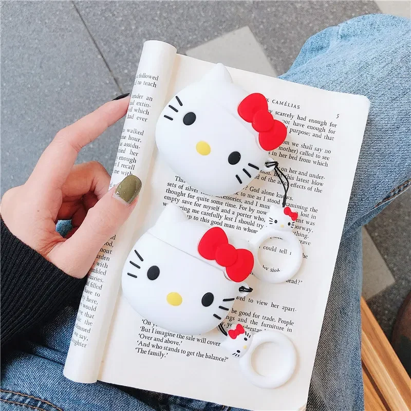 Hello Kitty Anime Sanrio Compatible Headphone Set Silicone PC Case AirPods 1/2/3 Pro/2 Apple Bluetooth Headphone Charging Case