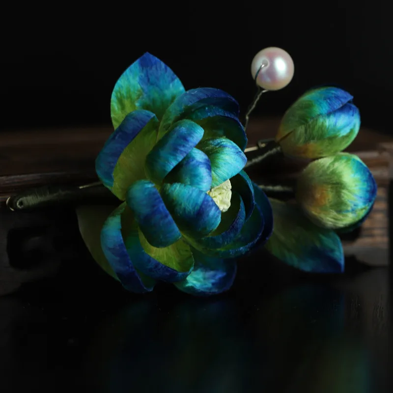 Handmade Real Silk Velvet Flower Brooch Chinese Style New Thousand-Li Landscape Accessories for Women