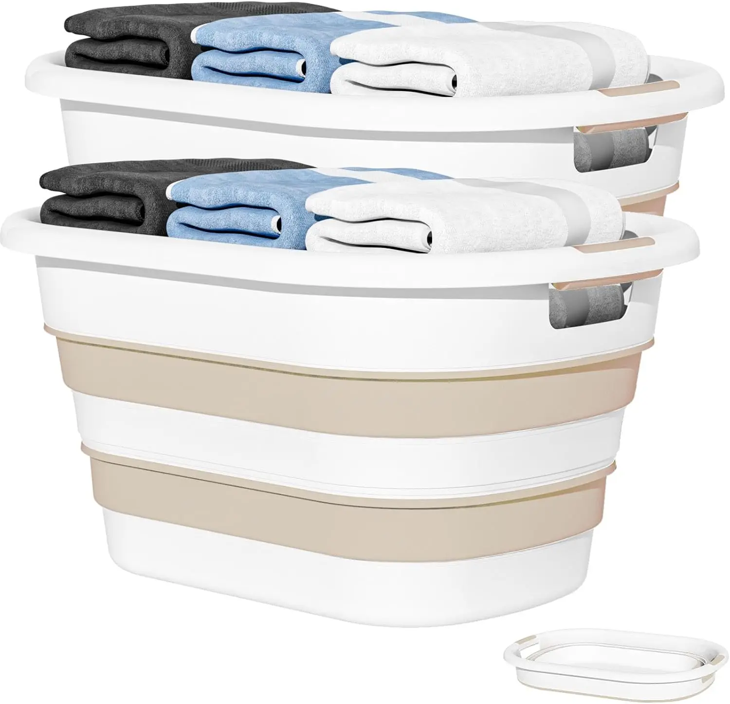 

43L(11.5Gallon) Collapsible Laundry Baskets plastic, Pop Up Laundry hamper/Storage Container