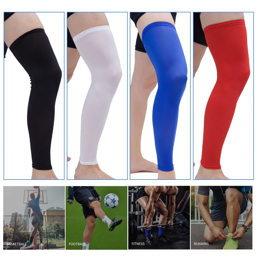 Manches de jambe complètes pour hommes et femmes, manches de jambe longues de compression, manches de genou pour protéger la jambe, basket-ball,