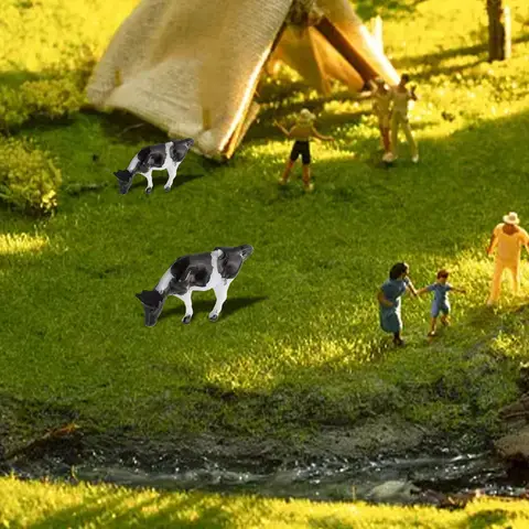 Komodell Modellprydnadssaker 1/87 10 stilar/förpackning Färgglad Handkolorerad Höjd 1,0 cm-2,0 cm Längd 2,0 cm-3,0 cm Plast 8 best sales miniatyr ko leksaker - №1