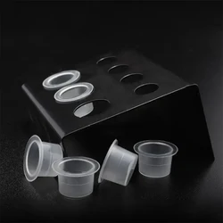 1/3pcs Black Stainless Steel 7 Holes Rectangle Cover Tattoo Ink Pigment Cups Cap Stand Holder Storage Container Rack ACccessorie