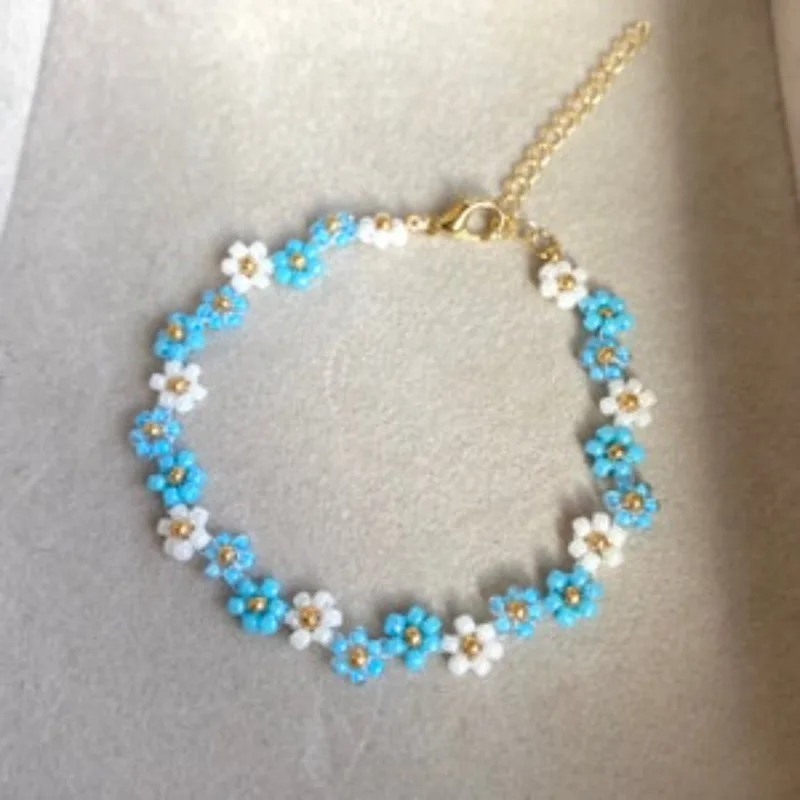 سوار زهرة مطرز باللون الأزرق، لهديةها، #3