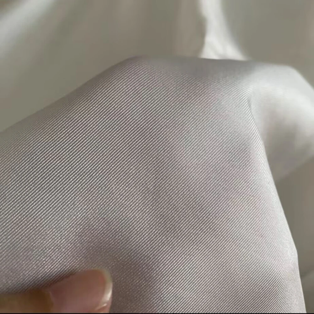 29\'\' Wide 12 Momme Mulberry Silk Twill Fabric Dress Shirt Scarf Coat Lining Material Natural White Pure Silk