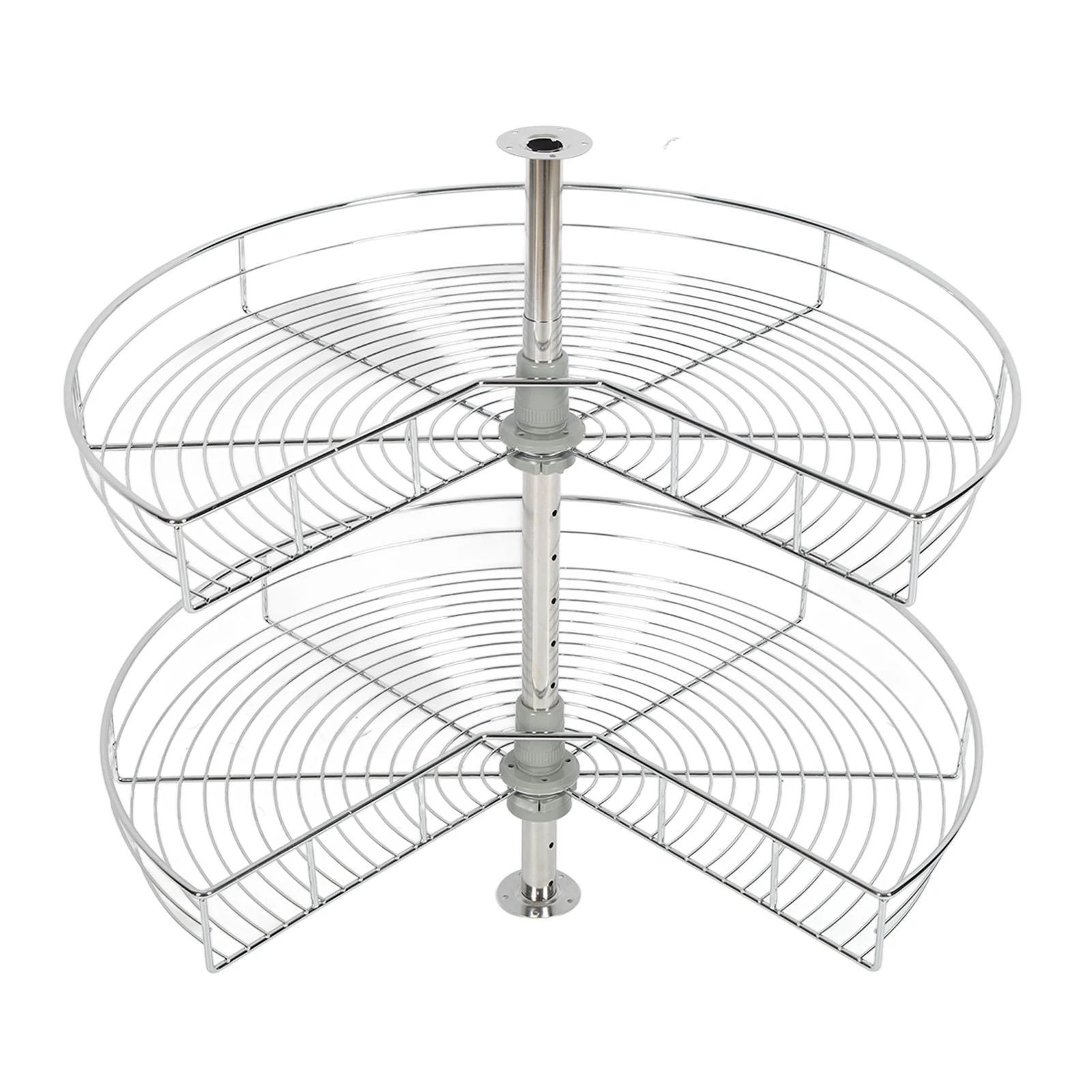 Rotating Corner Shelf Kidney Shaped 270 Degree Storage Holder Basket for Home Kitchen