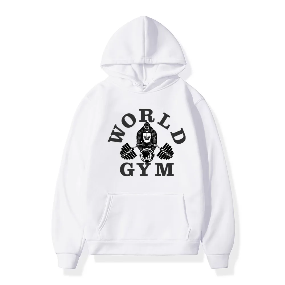 

Fashion Men Hoodies Hip Hop World Gym Sports Harajuku Couple Pullover Male Hooded Sweatshirt Fleece Women Hoody Clothes