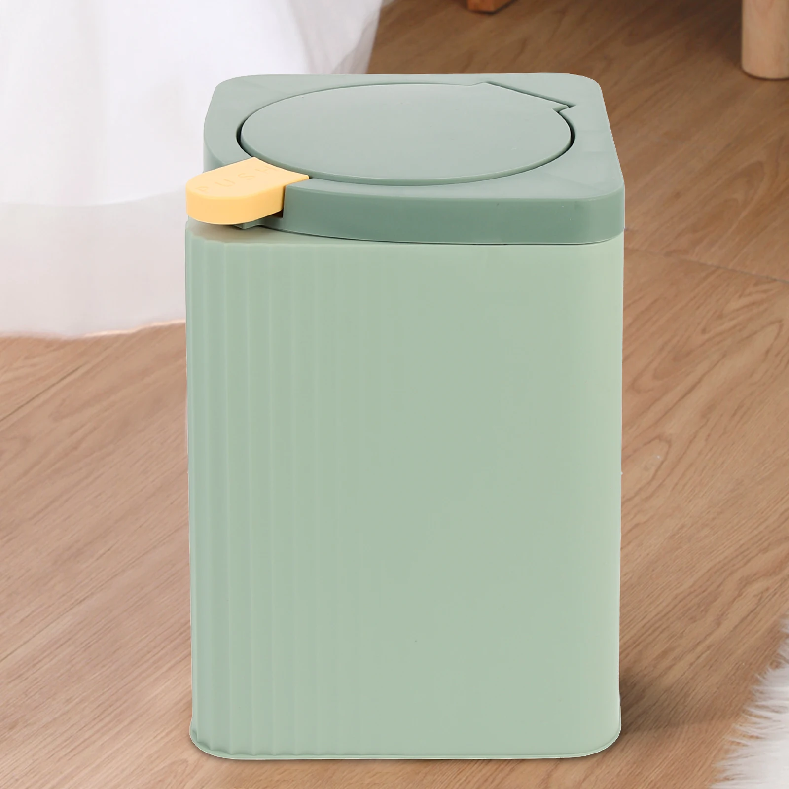 

Plastic Trash Can Lid Kitchen Garbage Bathroom Household Wastebasket Bedroom Container Small Bin Storage ganizer Premium
