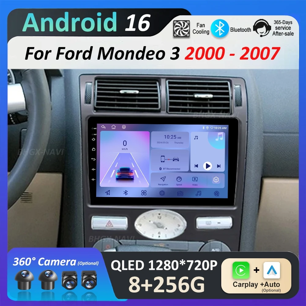 

Car Radio Multimedia Player for Ford Mondeo 3 2000 - 2007 DSP Stereo Android System GPS Navigation 4G Bluetooth WiFi Cooling Fan