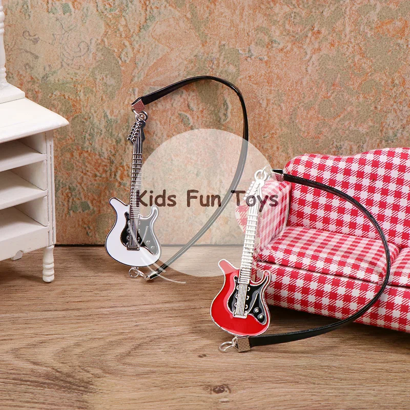 1:12 Dollhouse Miniature Guitar Model Musical Instruments Ornament Doll Micro Scene Construction Props