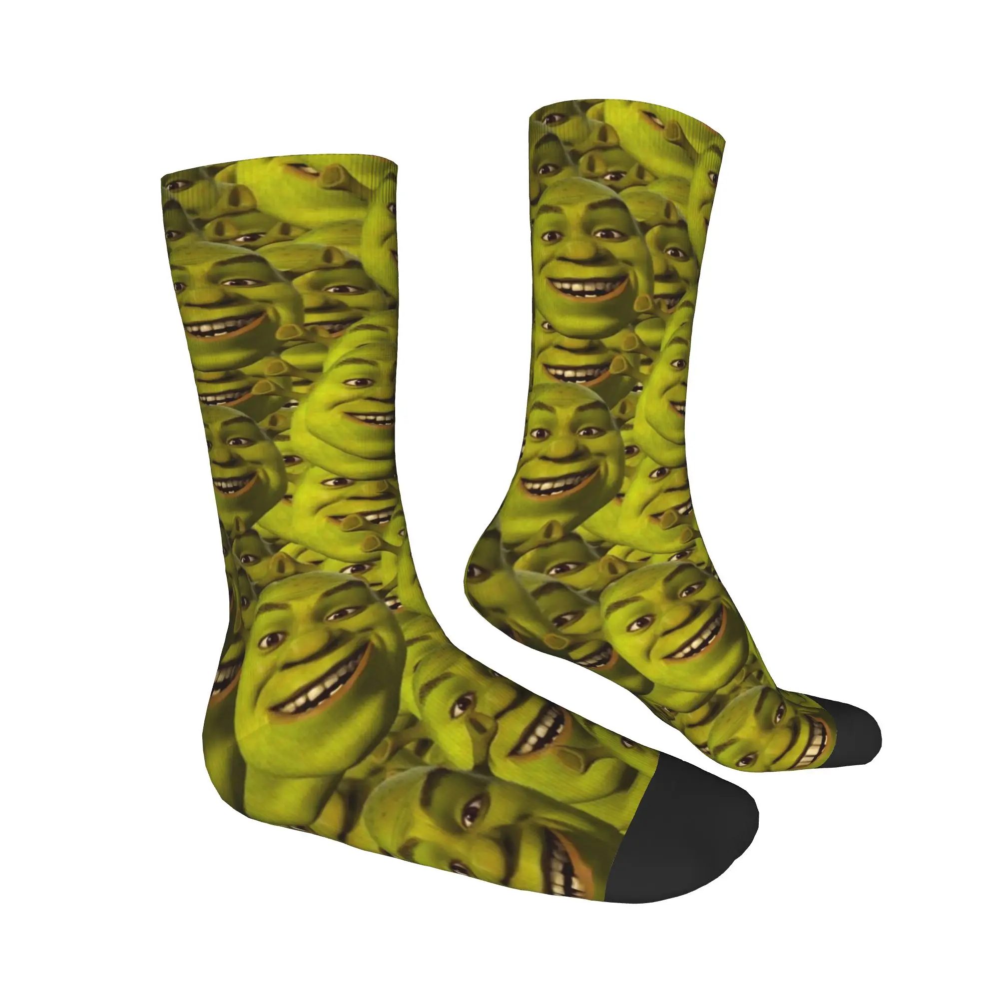 الجدة جوارب النساء مضحك الكرتون Shreks الوجه الجوارب الرجال تمتد الشتاء الرسم طاقم الجوارب