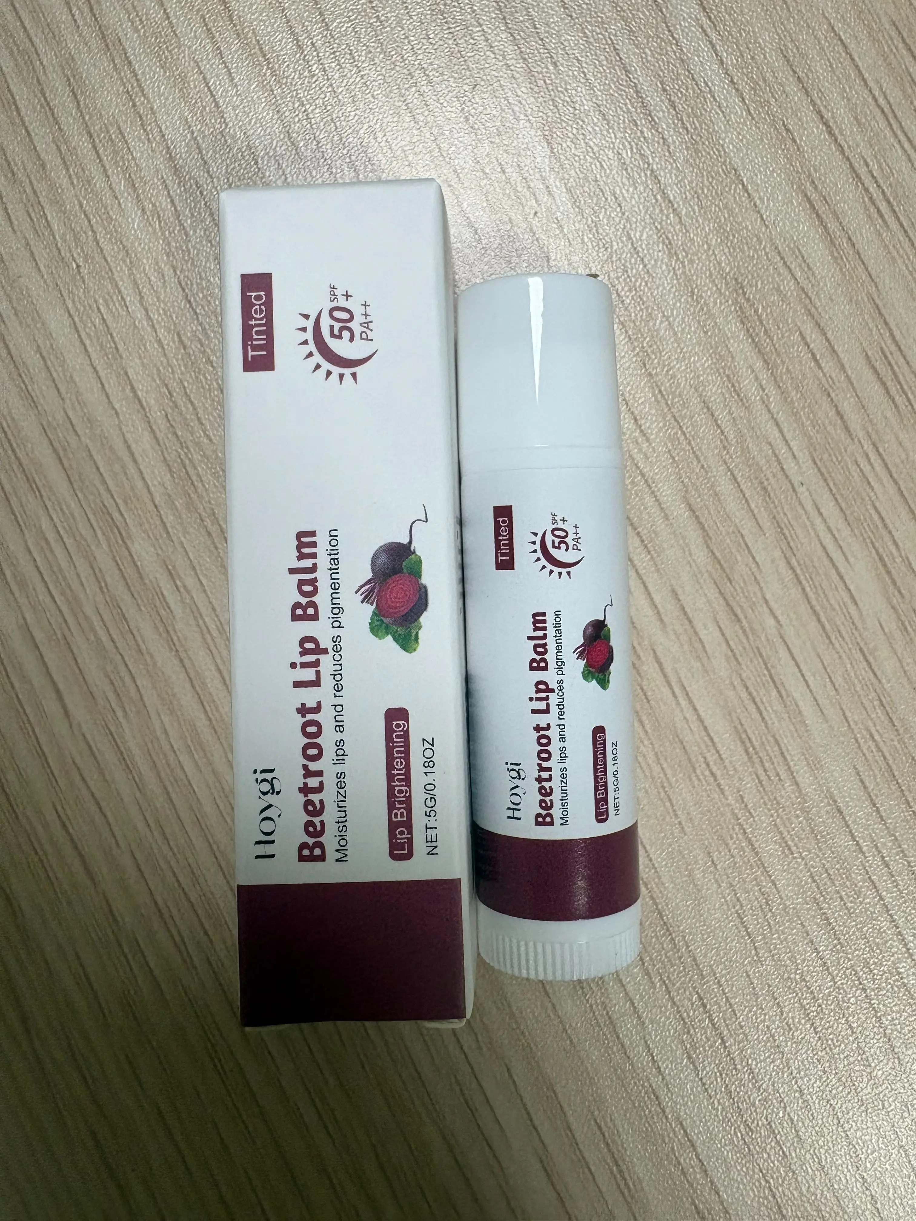بلسم الشفاه الطبيعي Beetroot للعناية بالشفاه الملونة، ترطيب وعلاج الشفاه الداكنة، حماية من الشمس SPF 50 PA+++، تفتيح الشفاه.
