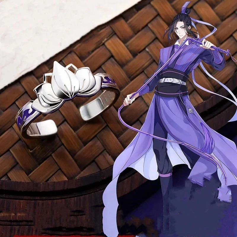 Anillo ajustable de Anime Grandmaster of Demonic, Cosplay MO DAO ZU SHI Jiang Cheng Lotus, regalo de joyería Unisex