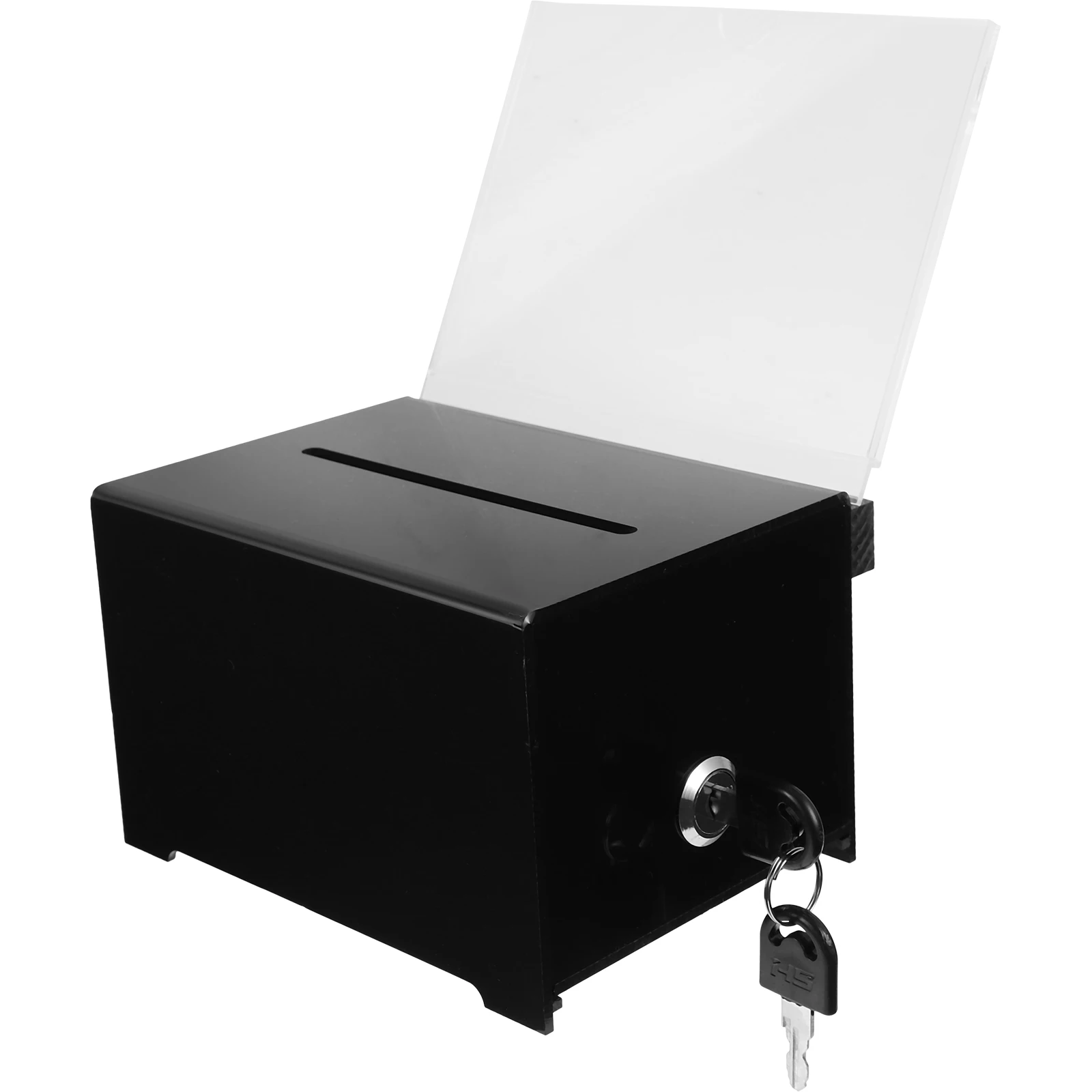 

Acrylic Donation 12x15 Donation Box 9x10 2cm Ballot Suggestion Fundraising Case Letter Collection Container Lock Tray