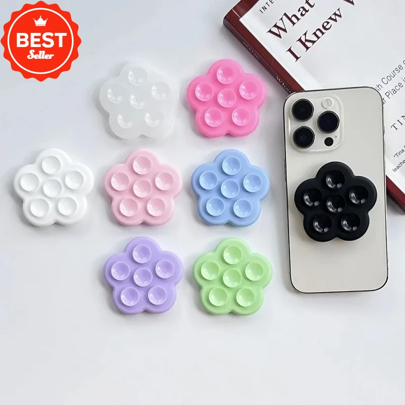 

Flower Suction Cup Silicone Sticky Phone Grip Stand for P-socket Top Griptok Holder Phone Foldable Stand Finger Ring Bracket