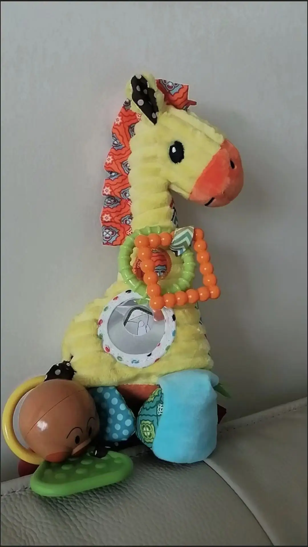 Baby Toy 100% Safe Material Giraffe Plush Doll Pull Bell Multifunctional Bed Hanging Appease Educational Teether Food