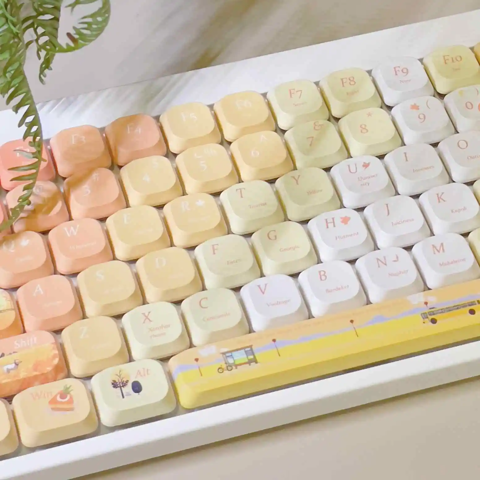 120 toetsen aangepaste laag profiel esdoornbladeren slanke keycaps vijf zijden kleurstofsublimatie PBT Keycaps voor MX-schakelaars mechanisch toetsenbord