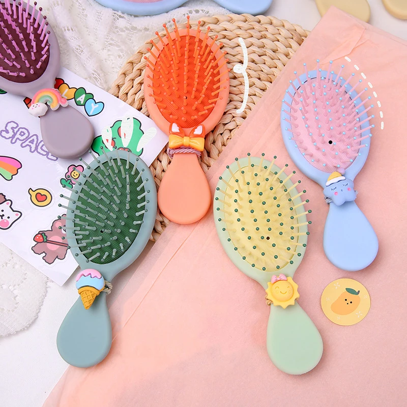 Anti-screw Massage Portable Candy Color Hairbrush Air Cushion Untangling Hair Brush Comb Rope for Women Baby Mother-kids Things