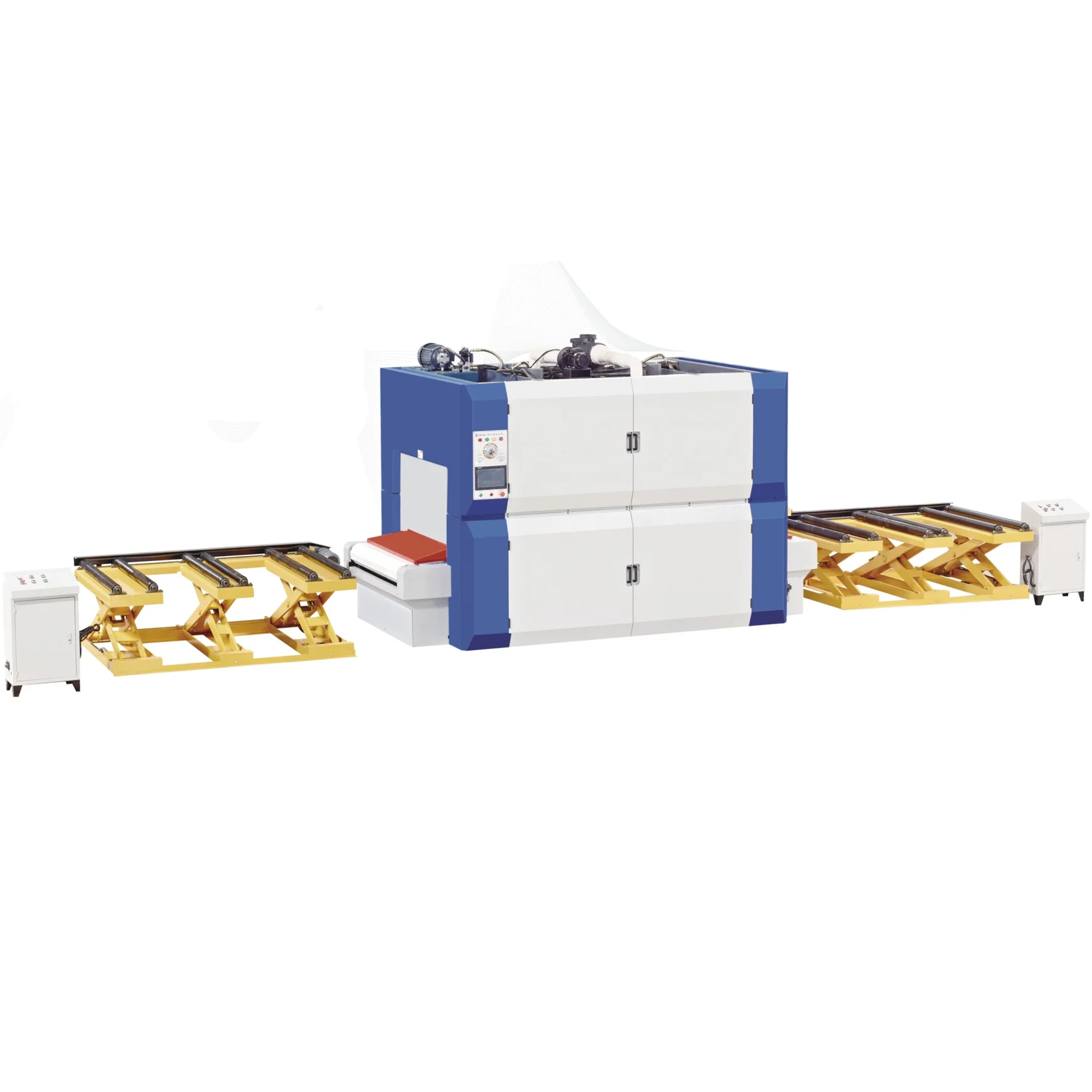 Fast curing in 1-2 minutes, microwave wood door press at 80T pressure, for mass production