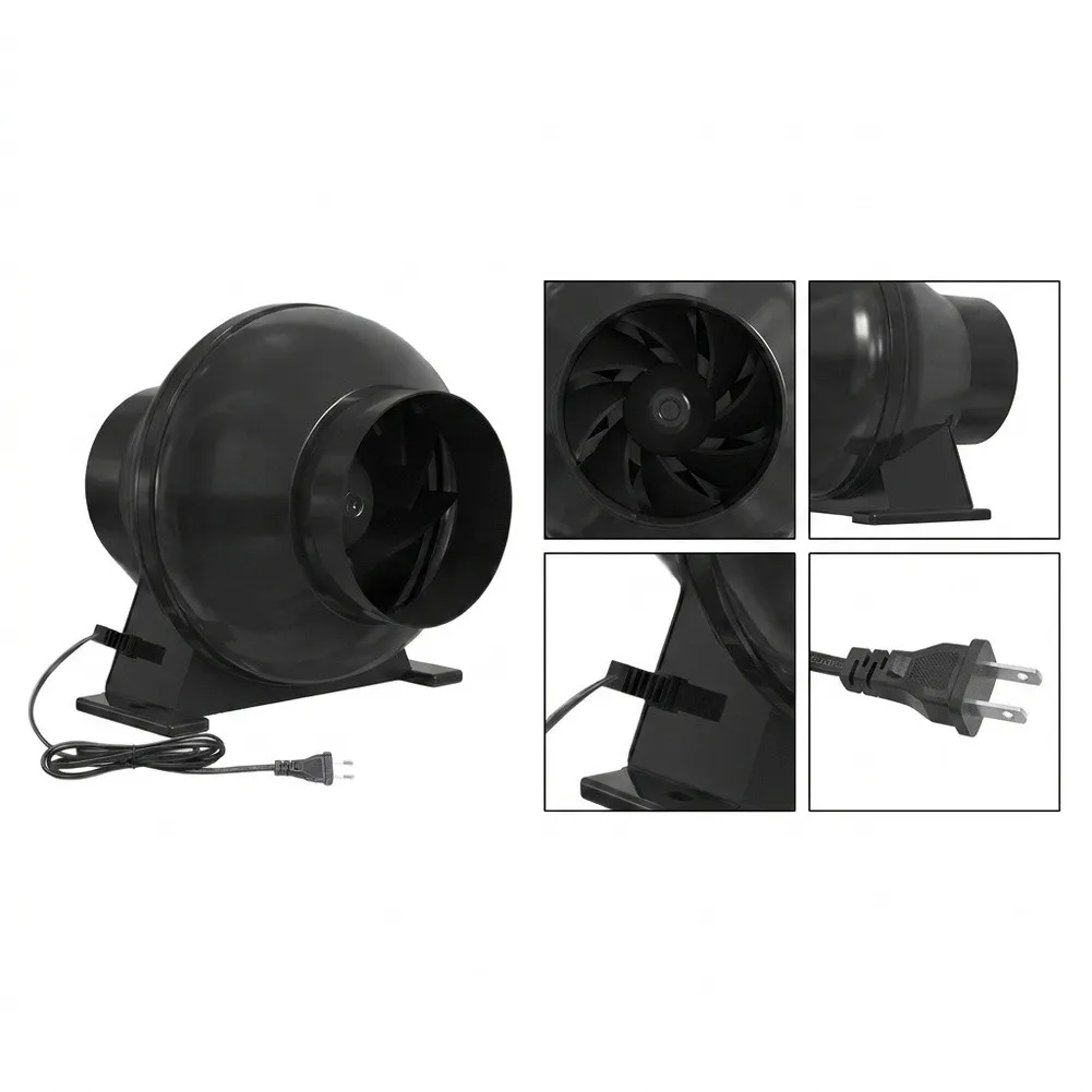4‑Inch Inline Duct Ventilation Fan, Air Duct Mount Fan With Flow Controller, Quiet Blower For Greenhouse, Hydroponics