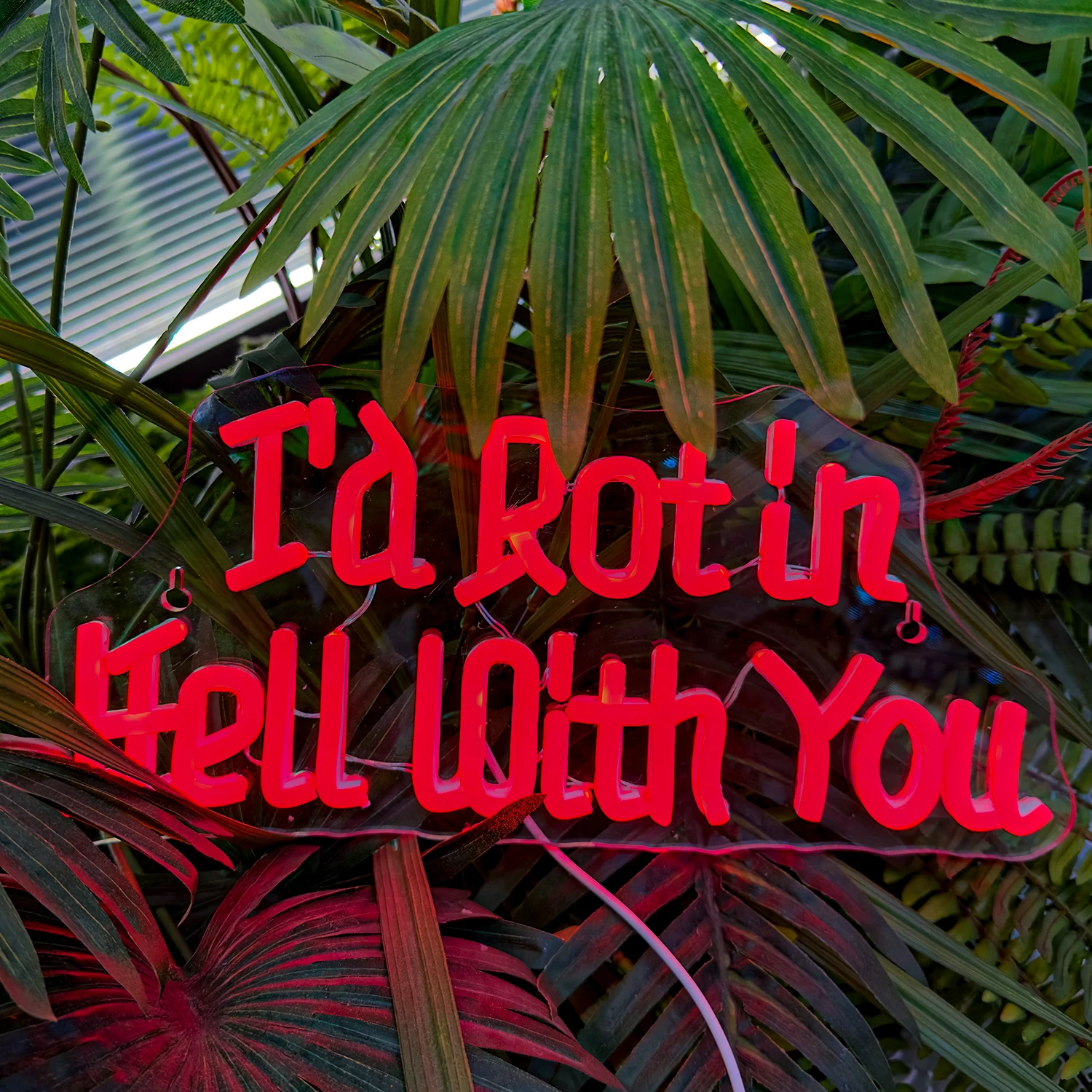 I'd Rot in Hell With You Neon Signs halloween LED light Bedroom Home Party Room Shop Signs LED Neon Art Personality Wall Decor