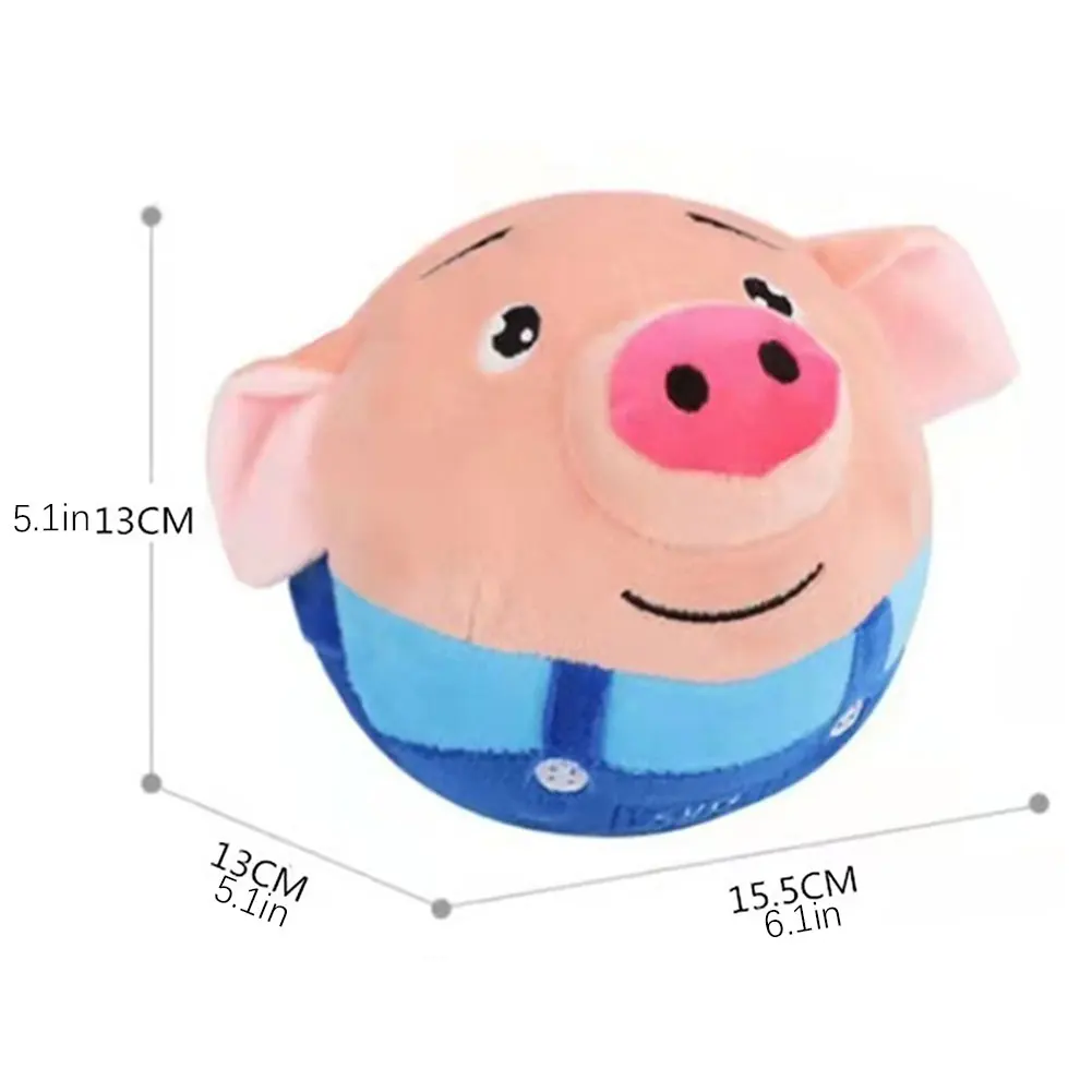 Música saltando bola squeakys brinquedos de pelúcia filhote de cachorro som eletrônico dos desenhos animados calmante brinquedos de mastigação para diversão indoor playtime