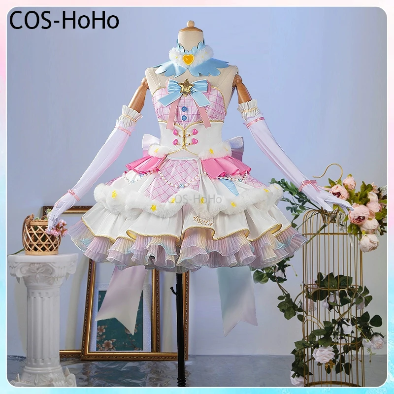 COS-HoHo Aikatsu! Hoshimiya Ichigo Game Suit Elegant Lovely Dress Uniform Cosplay Costume Halloween Party Role Play Outfit