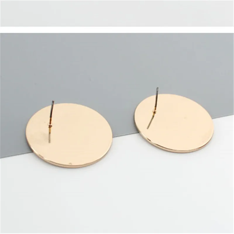 New Gold Color Glossy Round Earrings Hoop Smooth Earrings Simple Style Ears Clear Circle Charm Earrings For Women Jewelry