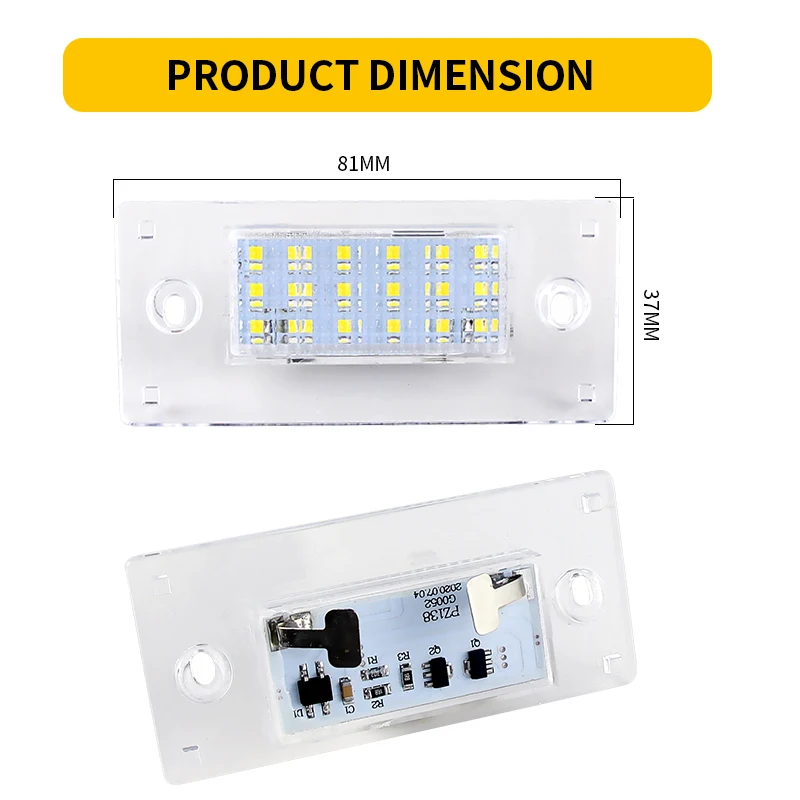 

2PCS LED License Number Plate Light Lamp For Audi A3 S3 8L A4 S4 B5 RS4 Avant Quattro OEM#:8D9943021G 8D9943021H