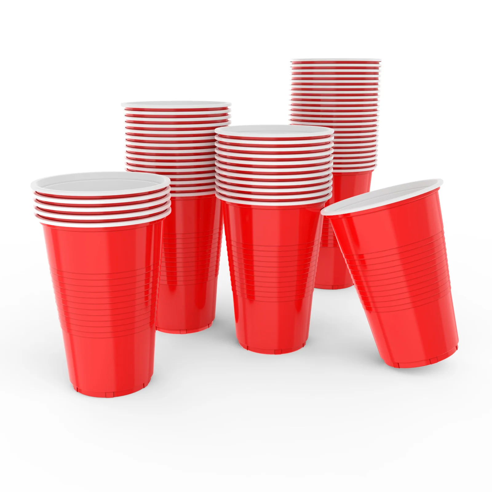 16 Oz Plastic Party Cups in Red Or Blue 16 Pack Cups for Beer Pong Game Drinks, Soda, Punch, Barbecue, Cola Or Water Disposable