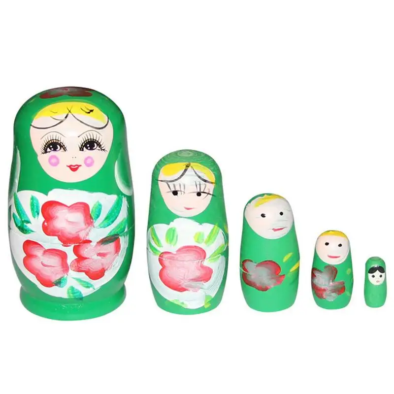 Nesting Dolls For Kids Traditional Russian Nesting Doll Souvenir Wood Stacking Toy Toddler Doll For Kids Gift Halloween Wishing