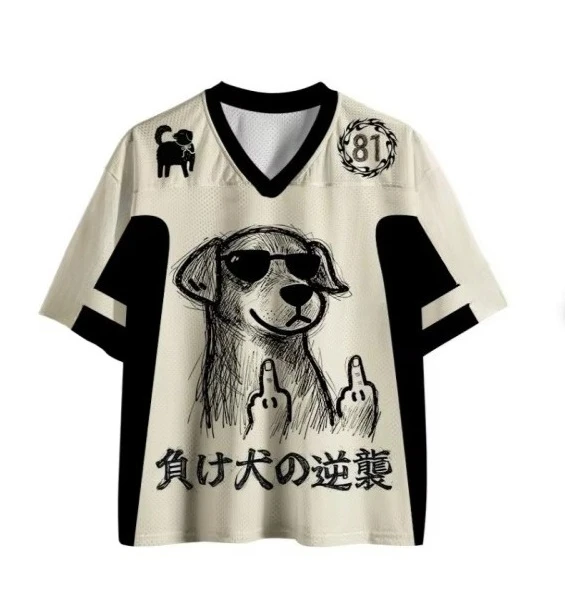 2026 New Summer Japanese Limited Edition Fun Cat Quick drying Fitness Fashion Leisure Parent Child V-neck T-shirt Large Size