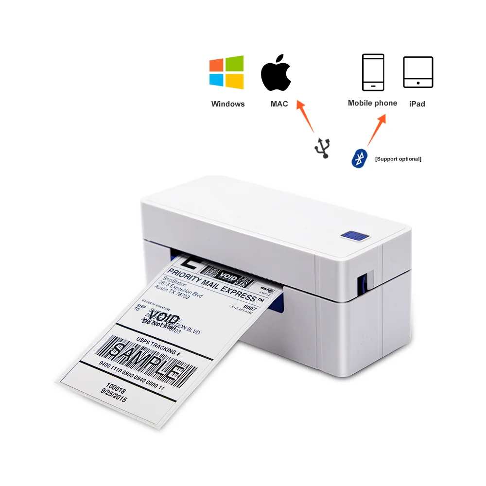 IPRT&BEEPRT 4x6 Thermal Shipping Label Printer 110mm A6 Barcode Sticker Waybill Label Printer