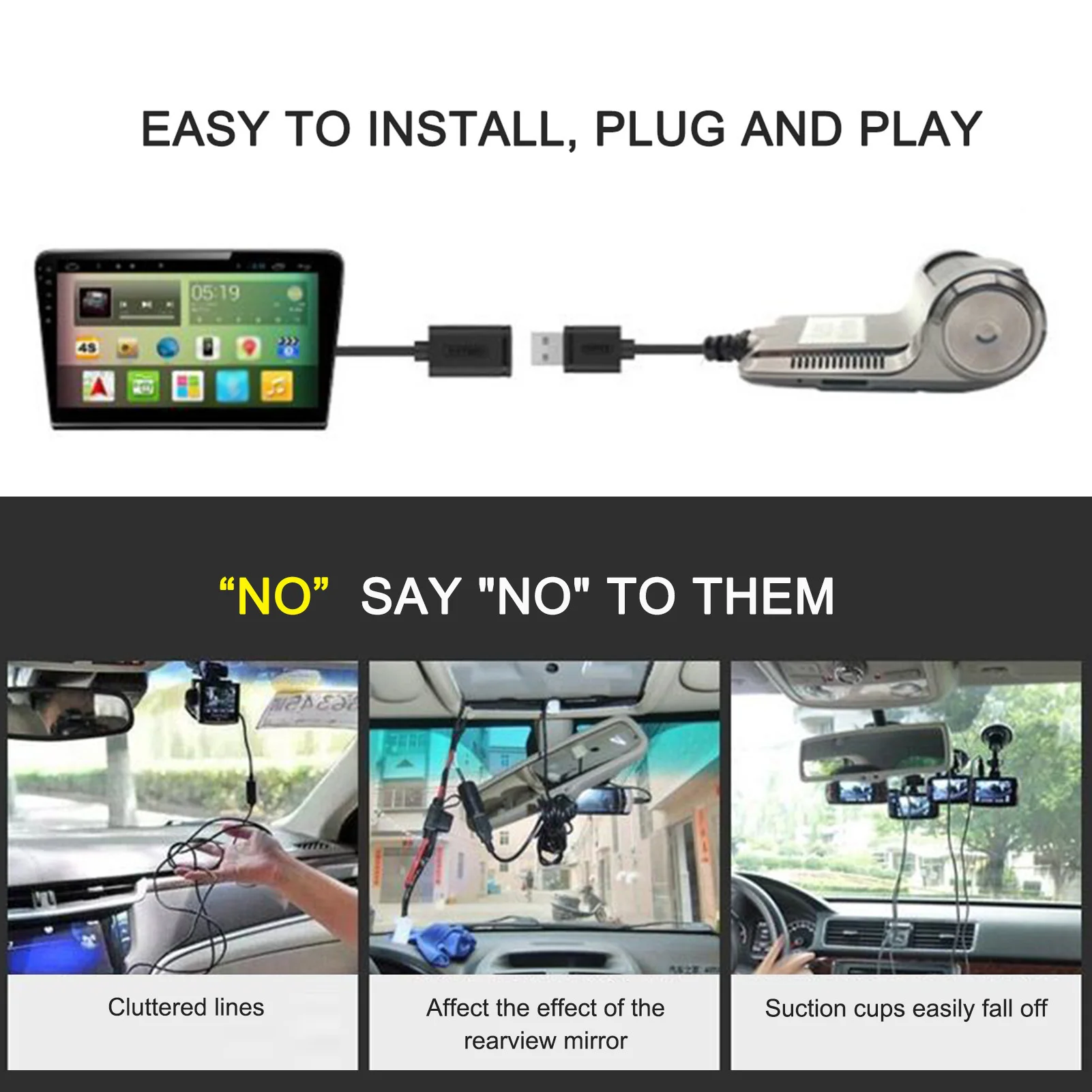 كاميرا USB داش مسجل فيديو رقمي للسيارات HD 720P 90 °   عدسة دوارة 170 °   زاوية واسعة التغطية الدائرية التلقائية تسجيل مسجل فيديو الطريق السيارة