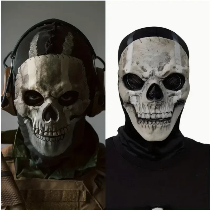 

Unisex Horror Skull Mask, Ghost Call of Duty, Latex Headgear, Helmet, Cosplay, Perform Party, Masquerade Prop, Halloween