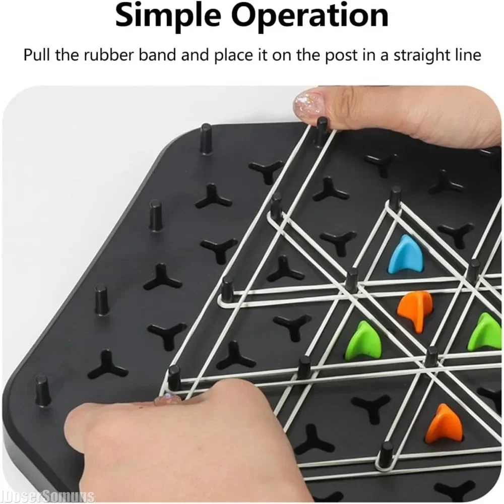 Triangle Chess Desktop Game Rubber Band Training Gifts Geometry Chain Chess Family Interaction Exercise Thinking Toys
