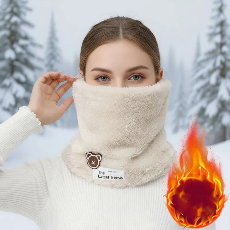 Ghetta invernale calda lavorata a maglia Sciarpa in pile spesso Copricapo antivento per uomo Donna Sport all'aria aperta Regalo di Natale