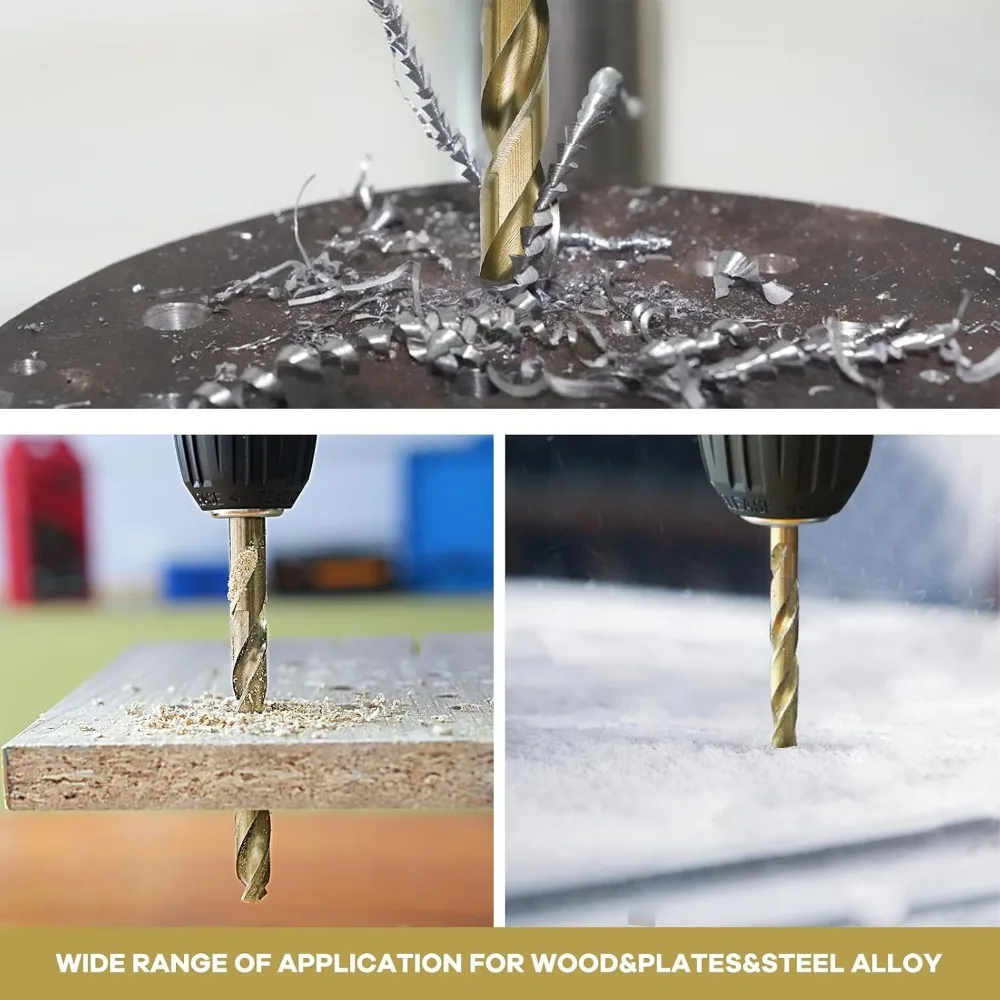 ชุดดอกสว่านเหล็กความเร็วสูงโคบอลต์ 115 ชิ้นสำหรับโลหะ เหล็กหล่อ และสแตนเลส