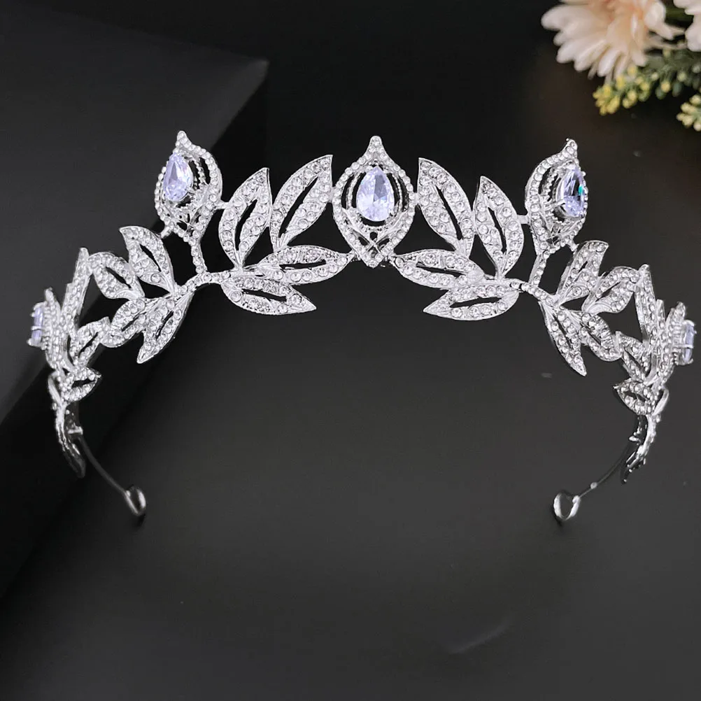 

Rhinestone Crown Hair Accessory Zinc Alloy Headdress Pearl Bridal Headwear Girls Accessories Wedding Party Prom Photoshoot Prop