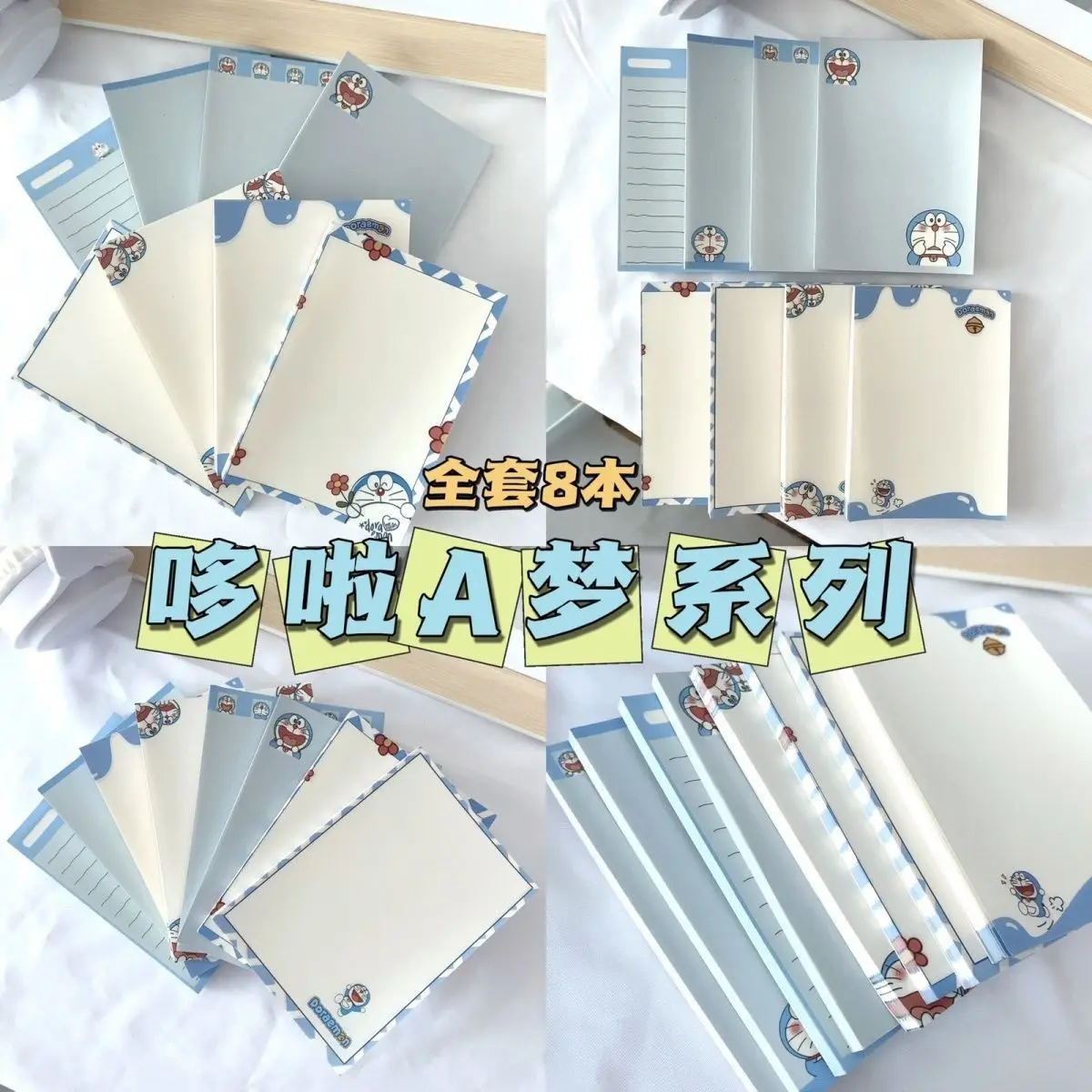A7 Doraemon Notebook Cute Cartoon Non Adhesive Memo Pad Ins Color Page Student Message Pocket Notepad