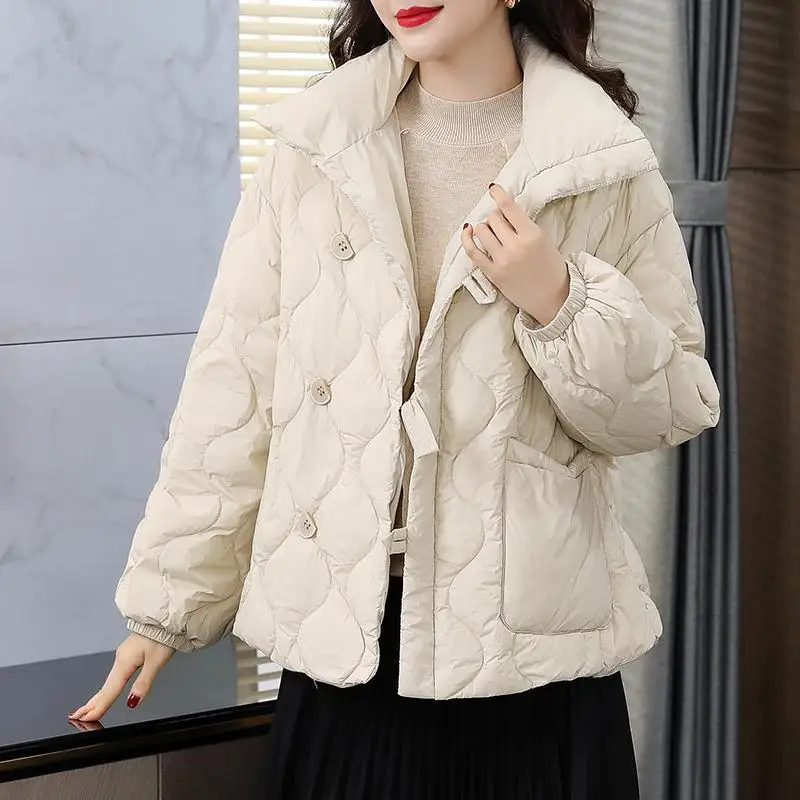 

Asymmetric Design Lightweight Semi-Buled Women's down Jaet Du down Thin Faionable Winter New Sle Commute Sle