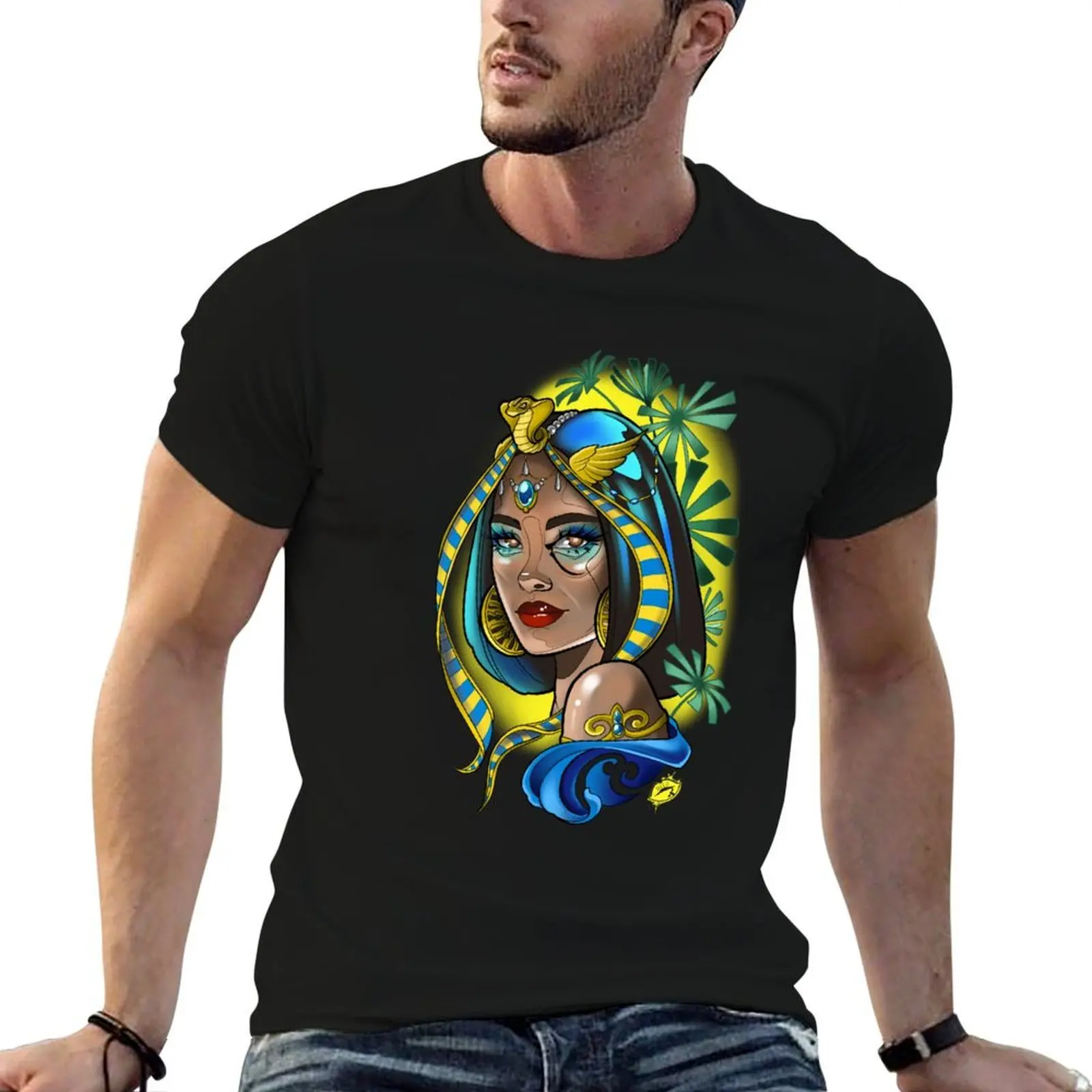 

Neotraditional Cleopatra T-Shirt t shirt man luxury t shirts for man graphic funny T-Shirt