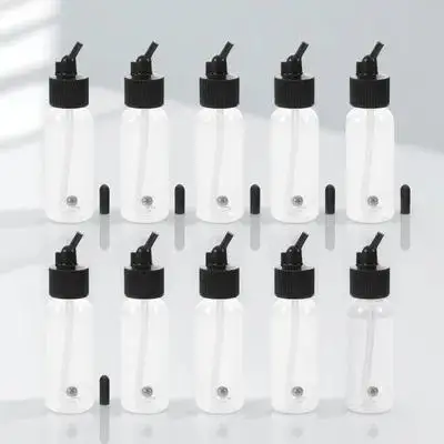 10 Stück Kunststoff-Airbrush-Flaschen, Pigmentbecher, wiederverwendbar, versiegelter Boden, Saugnapf, Farbdosierbehälter, Airbrush-Zubehör
